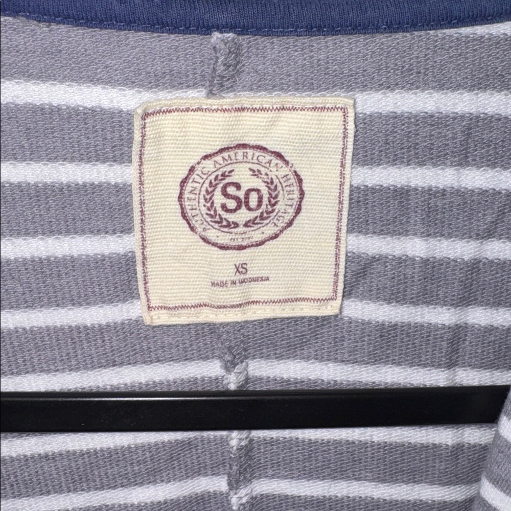 So Authentic American Heritage- Gray Striped Open Front Blazer/Cardigan Size XS - Picture 5 of 14